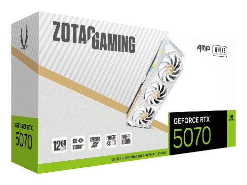Picture of ZOTAC GAMING GeForce RTX 5070 AMP White Edition 12GB GDDR7 Graphics Card