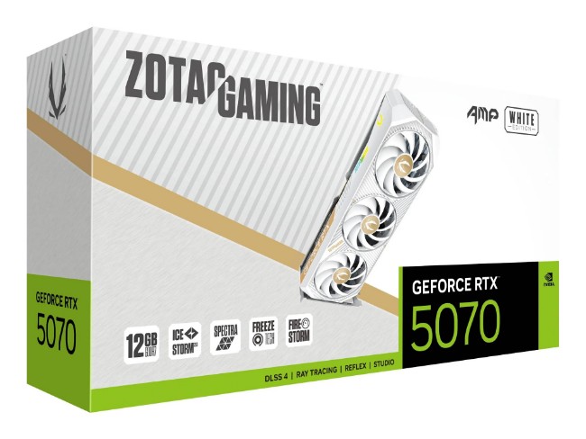 Picture of ZOTAC GAMING GeForce RTX 5070 AMP White Edition 12GB GDDR7 Graphics Card